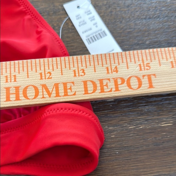 J Crew Halter Tie Back Bikini Top Size Small Red Swim V Neck Size Small - Picture 8 of 10